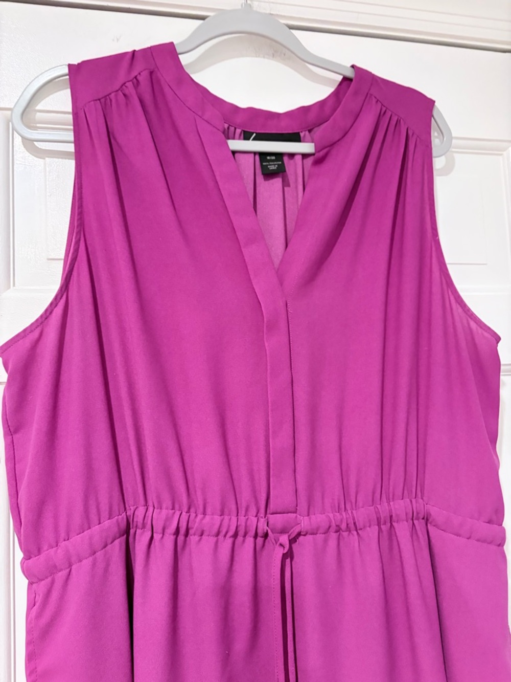 Lane Bryant Magenta Sleeveless Drawstring Waist Floral Hem Dress 18/20 - Picture 6 of 6